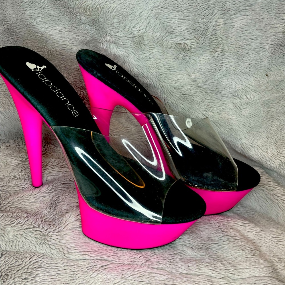 Pink clear dancer slip on shoe